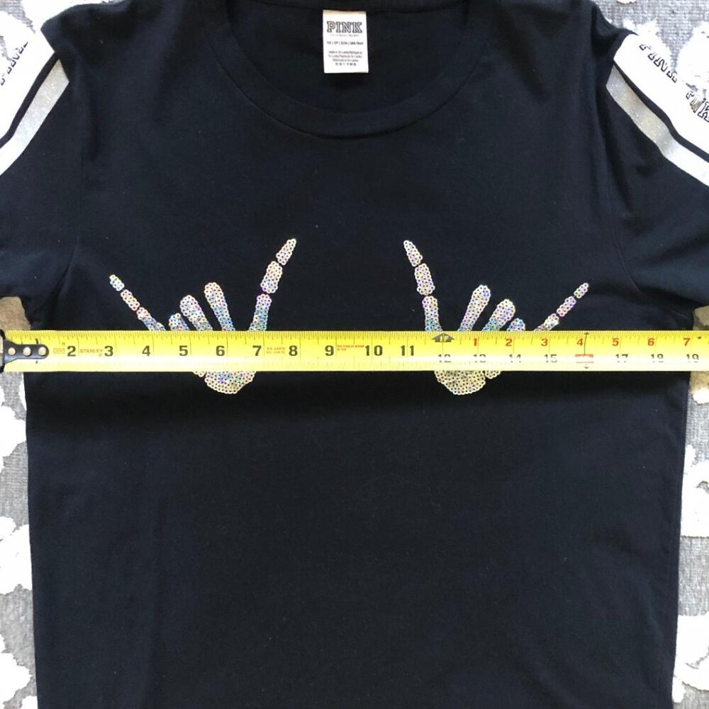 PINK Victoria's Secret, Black Limited Edition T-shirt, Size: XS - Picture 5 of 6